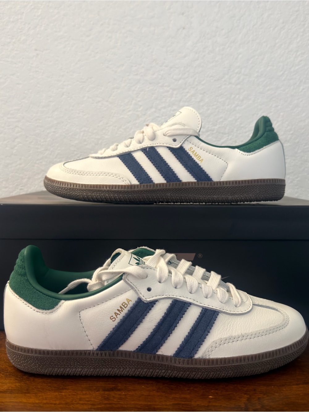 Adidas Samba OG 'White Navy Collegiate Green' IH4882 Men's Size 5 Women's Sz 6.5
